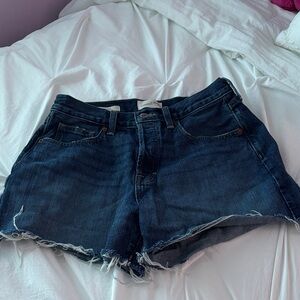Women's Dark Blue Denim Cutoff Shorts